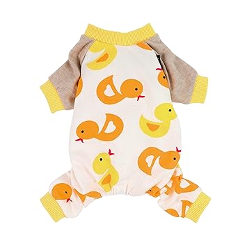 Fitwarm Cute Duck Dog Pajamas Dog Clothes Dog Jumpsuit Pet Cat Pjs, Large