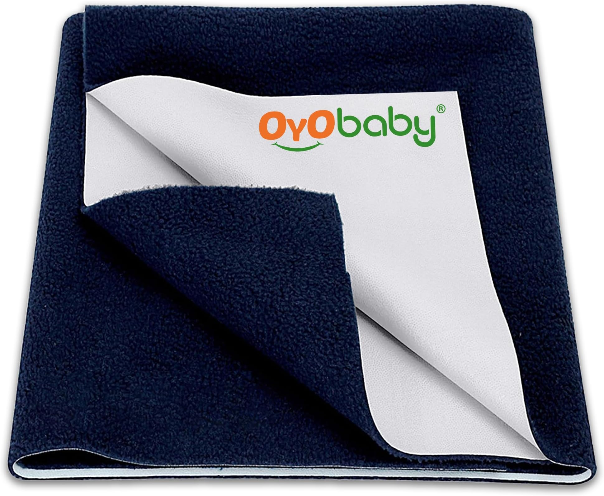 OYO BABY Cotton Waterproof Quick Dry Sheet for Baby| Bed Pad | Baby Bed Protector Sheet for Toddler Children (Large (140Cm X 100Cm, Dark Blue))