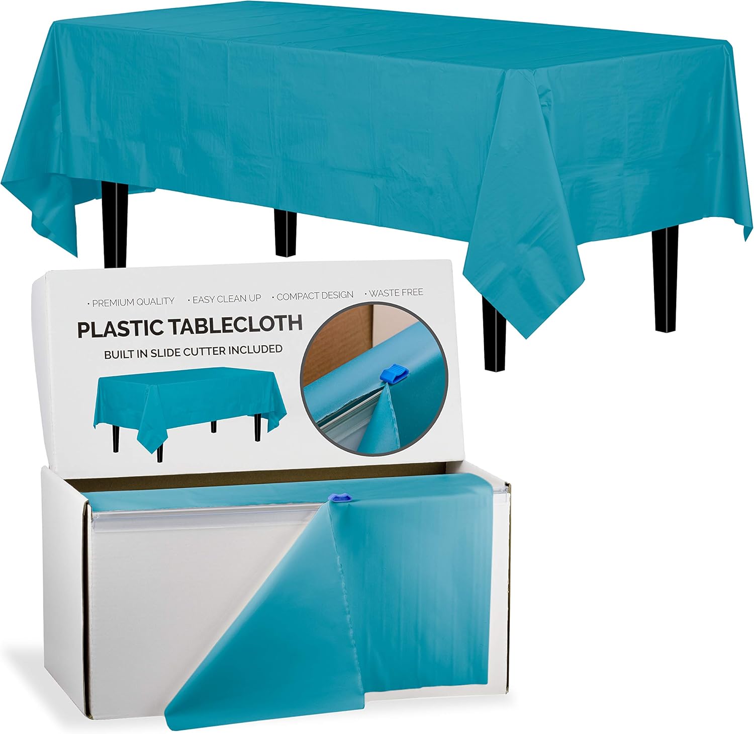 Exquisite 54 Inch X 300 Feet Turquoise Plastic Table Cover
