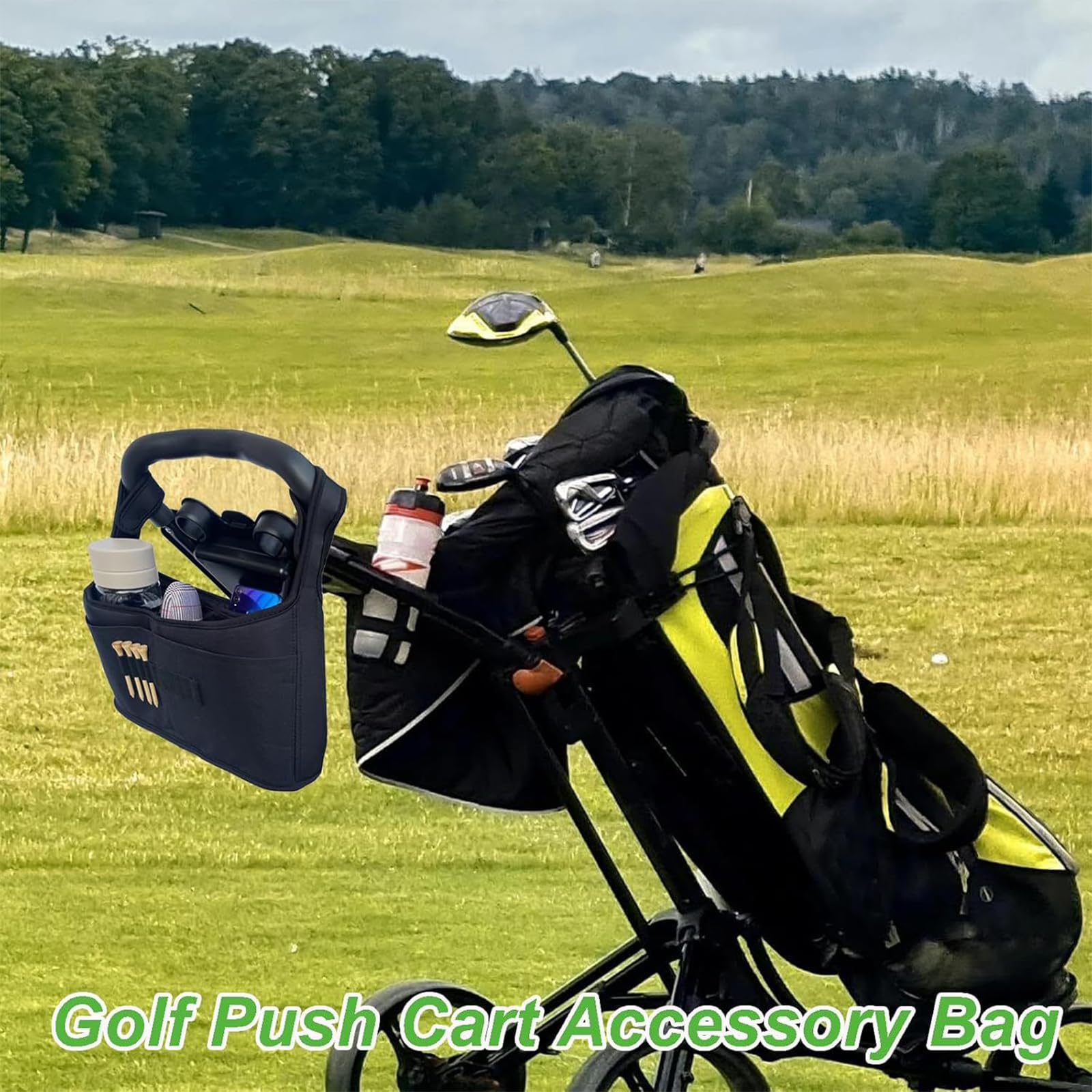 Sac d'accessoires de chariot de golf avec plusieurs compartiments étanche pour clubs de golf et