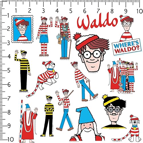 Miniatura 2 de Where's Waldo - Paquete variado de 50 calcomanías de vinilo grandes de lujo, para laptop, botella de agua, álbumes de recortes, tableta, monopatín,