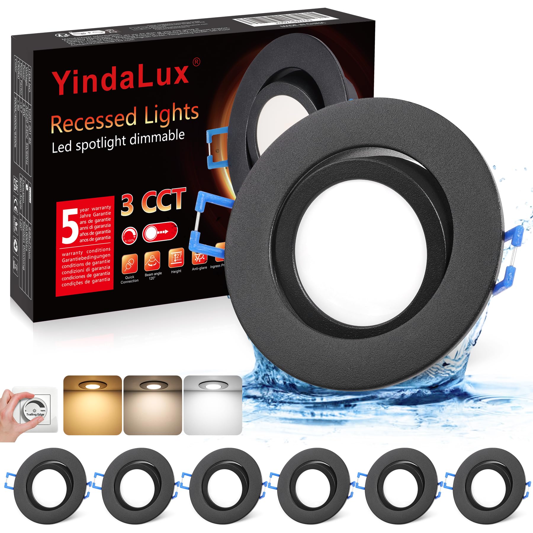 6x LED Einbaustrahler IP44 Bad Flach Warmweiß Neutralweiß Kaltweiß
