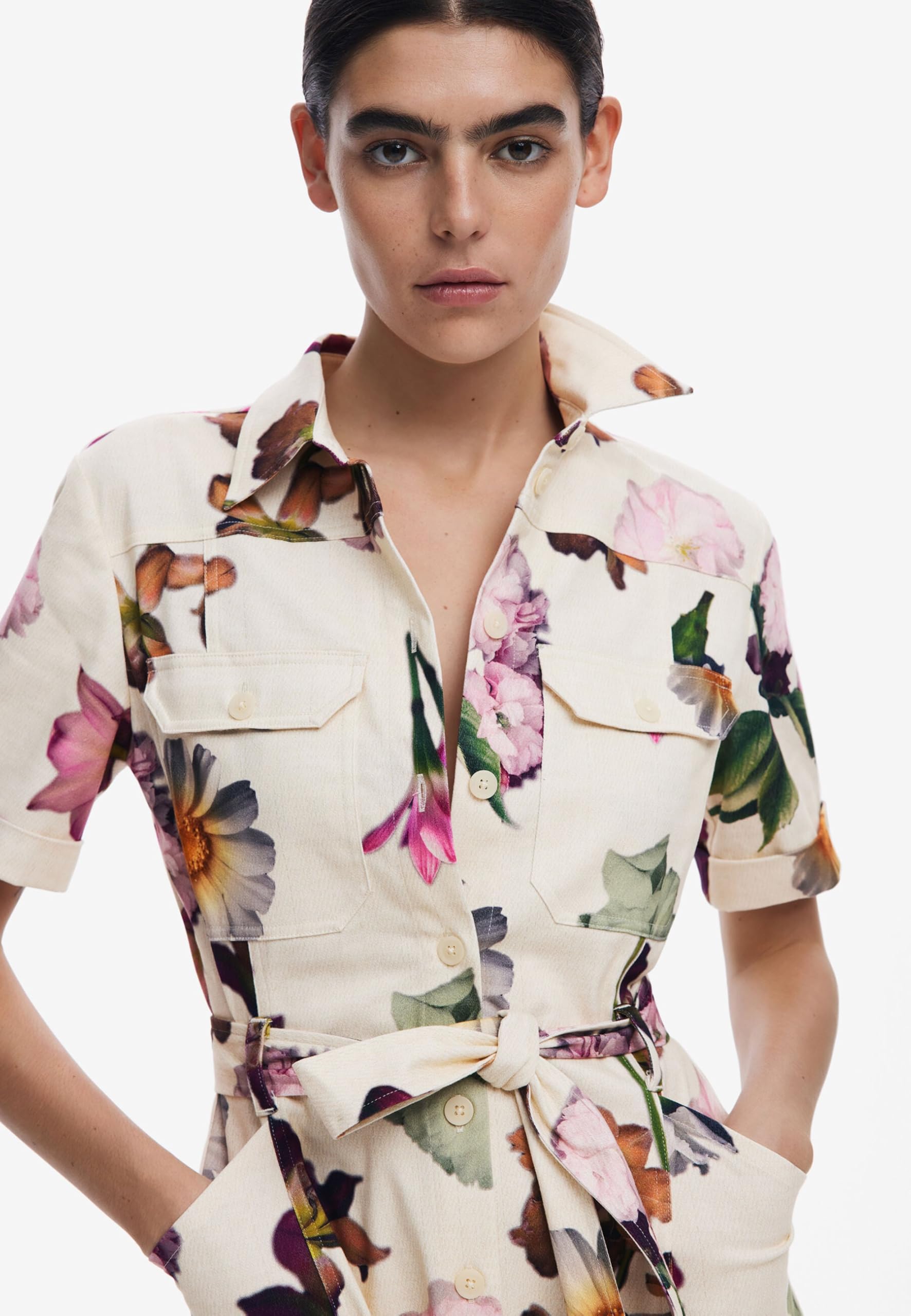 Desigual Vest_monicawhite Casual Dress Mujer (Pack de 1)