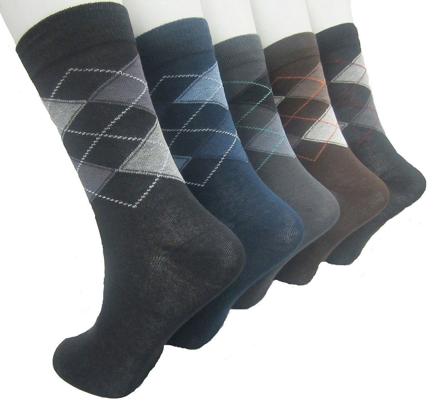 PinKitSamkit Men's Woollen Thick Terry Argyle Patterned Cushioned Socks - Pack of 4 Pairs