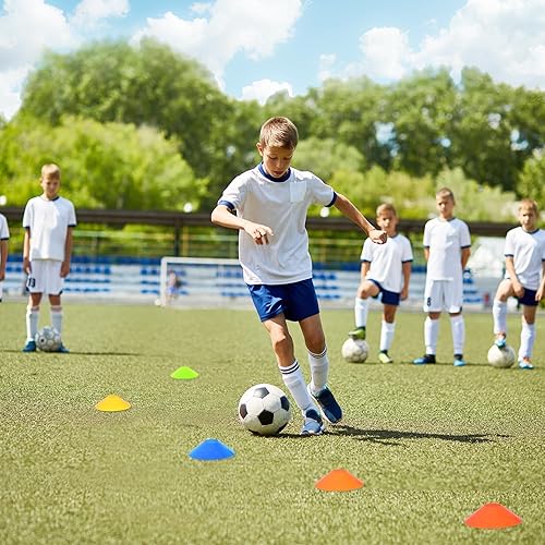 Miniatura 7 de ORIENGEAR Soccer Goal, 12x610x6.58x66x4 Full Size Soccer Goals for Backyard, Soccer Net with Training Discs, Portable Soccer Goal for Kids and