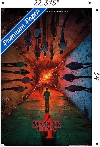 Miniatura 3 de Stranger Things de Trends International de Netflix Temporada 4 - Póster de presentación con el grupo, para pared, de una hoja, 22.375 x 34 pulgadas,
