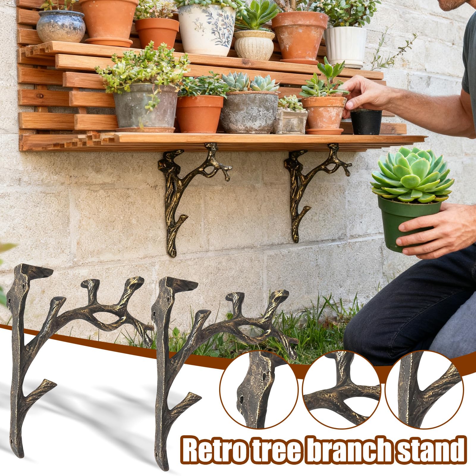 Wandregale – Wandhalterung aus Metall, schwebender Regalhalter aus Holz, stabile Konstruktion, einfache Installation, Premium-Hardware für die Wohnküche