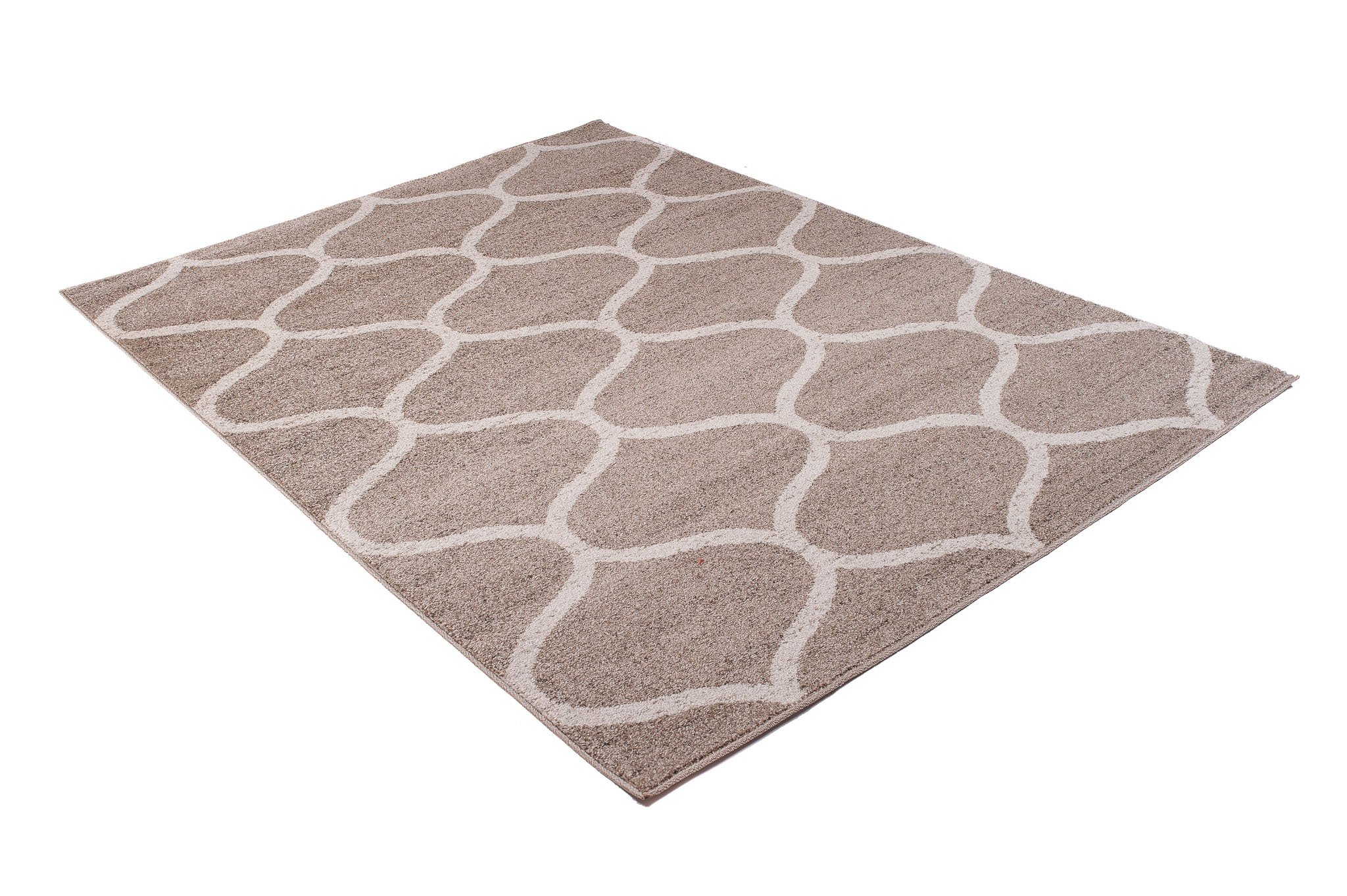 Tapiso Jawa dywan z krótkim włosiem, nowoczesny dywan w kolorze beżowo-kremowym z designerskim geometrycznym wzorem marokańskim, idealny do salonu, pokoju gościnnego, Ökotex 200 x 290 cm