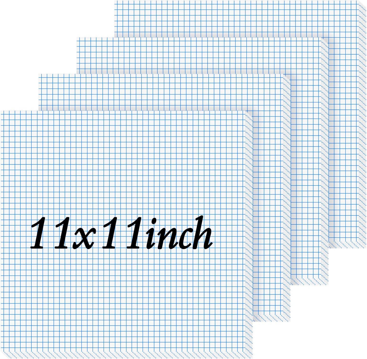 Sherr 4 Pads Large Engineering Graph Paper 11 x 11 Inches Landscape,1/2 Inch Grid Graph Paper Pad Giant Drafting Pad Blueprint Sketching for Engineer Architect School Office