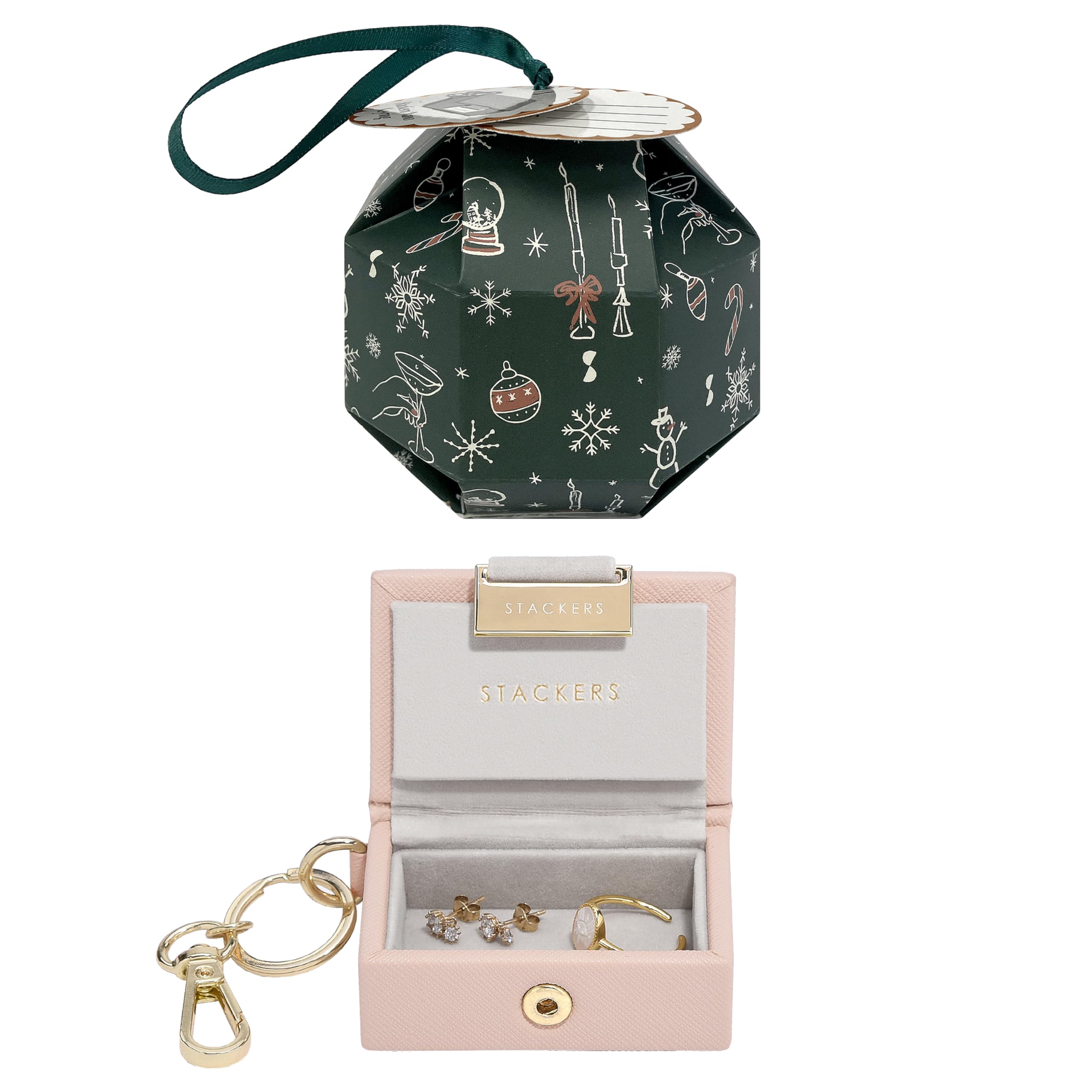 Stackers Blush Pink Nano Jewellery Box Keyring Bauble
