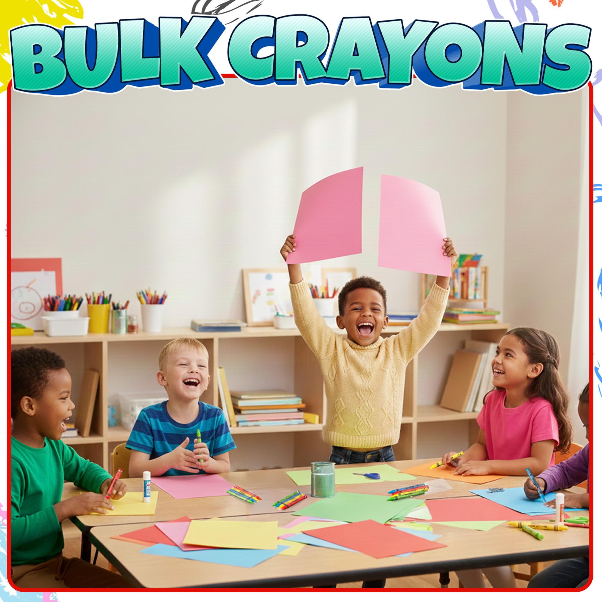 Großkreiden, 200 Stück (50 Sets von 4 Stück), einzeln verpackte Buntstifte, Partygeschenke für Kinder, Restaurants, Klassenzimmer, Geburtstagsgeschenktüten, Schulbedarf, Reisen, Kleinkinder, Malspaß