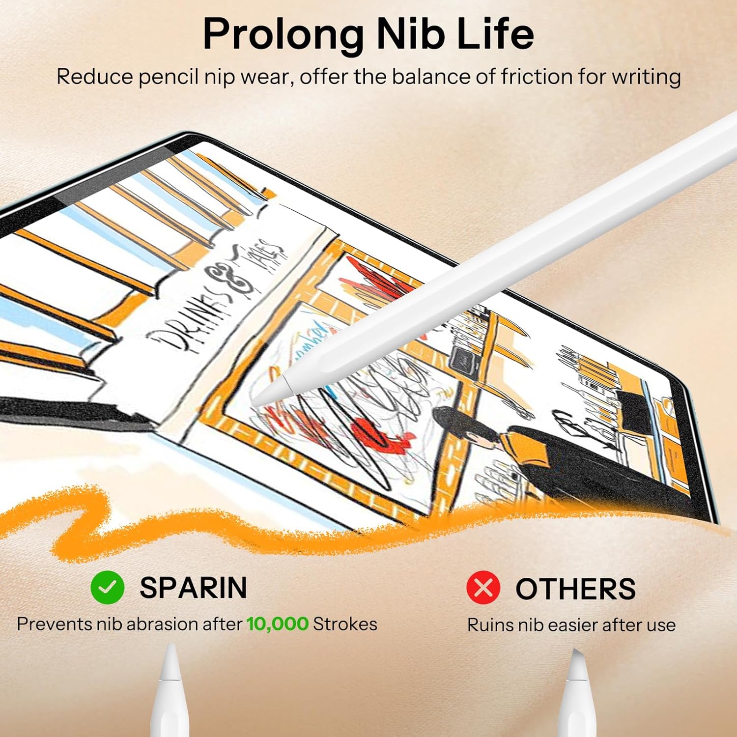 SPARIN Paper Glass Screen Protector for iPad Air 11 Inch M3/M2 (7th/6th Generation, 2025/2024), 2 Pack Tempered Glass Matte Film with Easy Installation Tray, Write Like on Paper, Apple Pencil Support - Image 6