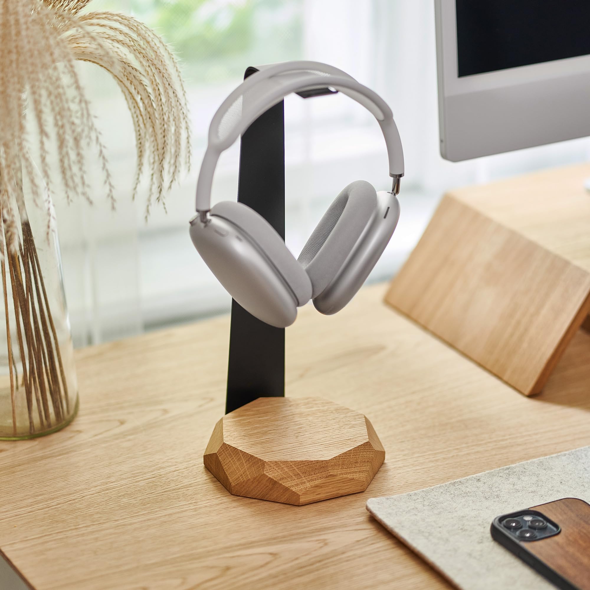 Amazon.co.jp: Oakywood 2イン1 木製ヘッドホンスタンド ワイヤレス