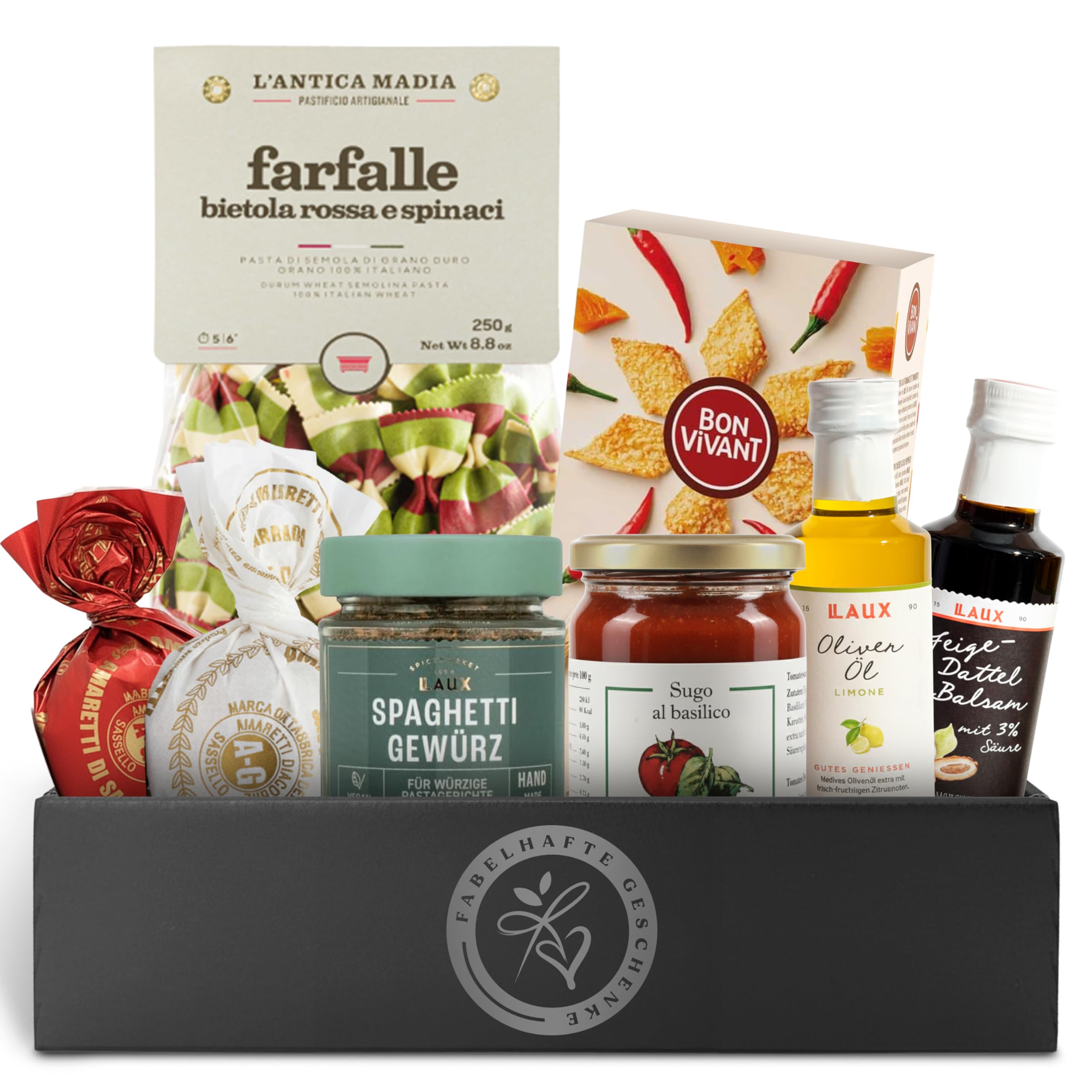 Danke-Geschenkkorb VIVA ITALIA gefüllt mit italienischen Delikatessen - Präsentkorb mit Feinkost Geschenkset
