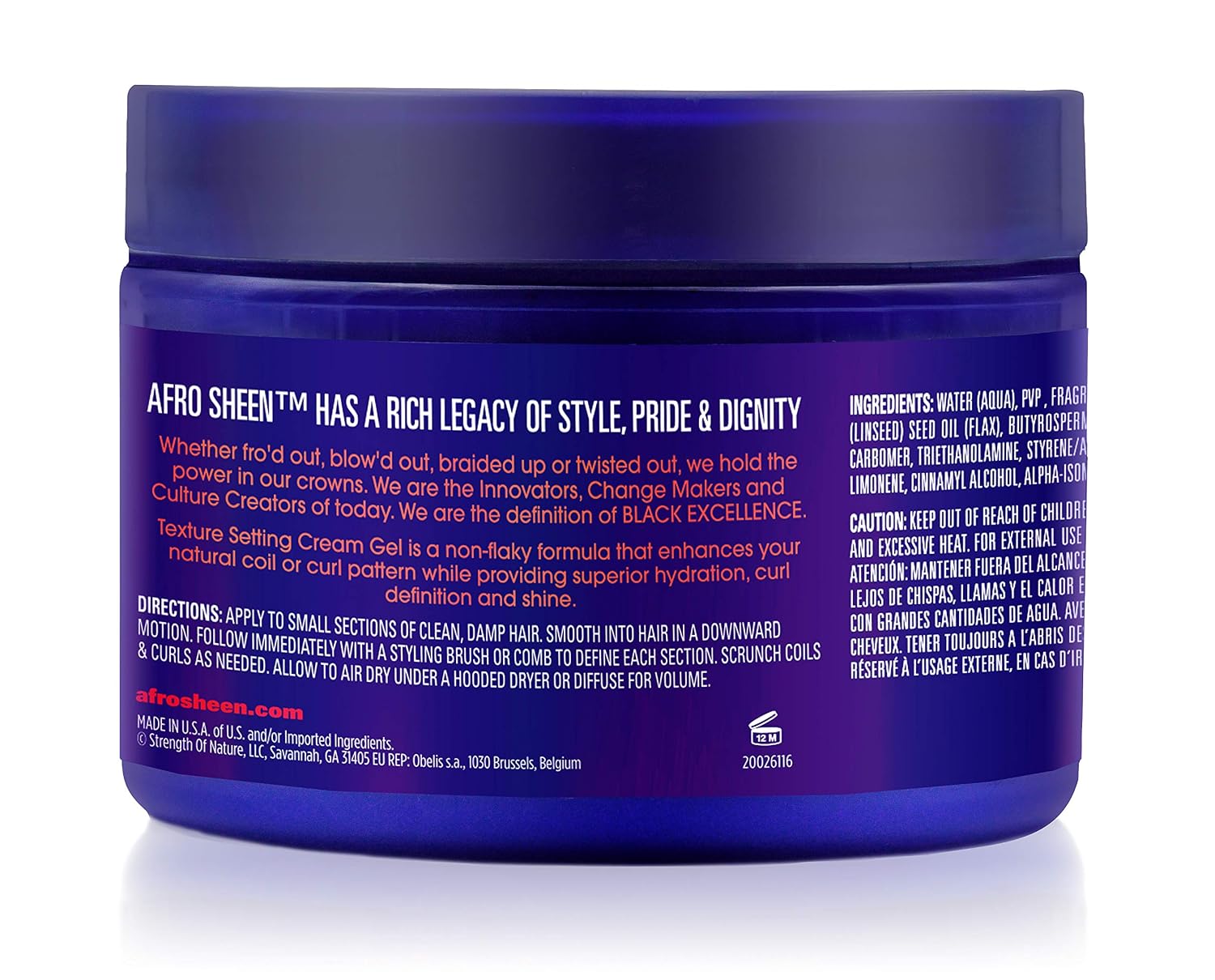 Afro Sheen Texture Setting Cream Gel (3 Pack). Long lasting hold with no Flakes, 12 Oz.