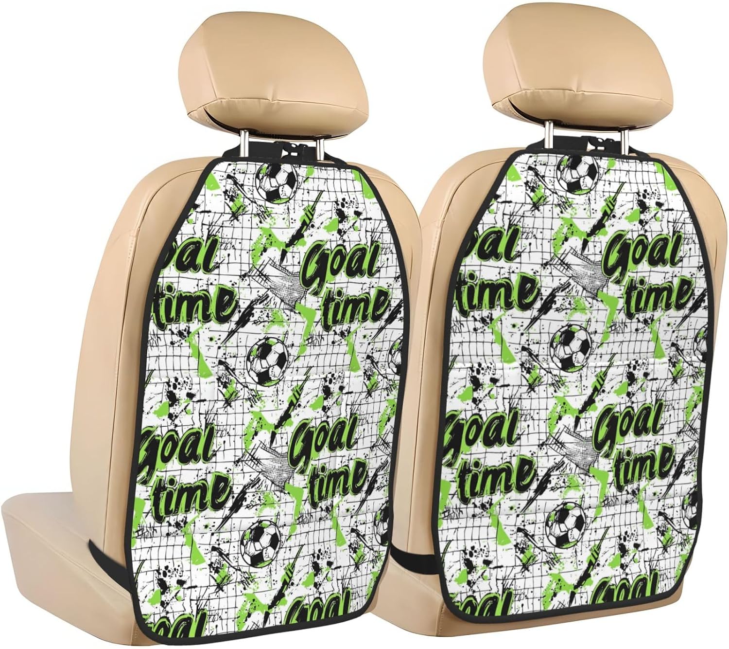 Cyberpunk Graffiti Game Controller Gamer Seamless Car Seat Back Kick Protector 2 Pack, 18.5x26.4 Inch Anti-Kick Pad, Waterproof Oxford Fabric Large Rear Seat Cover for Kids Pets Fits SUV Jeep