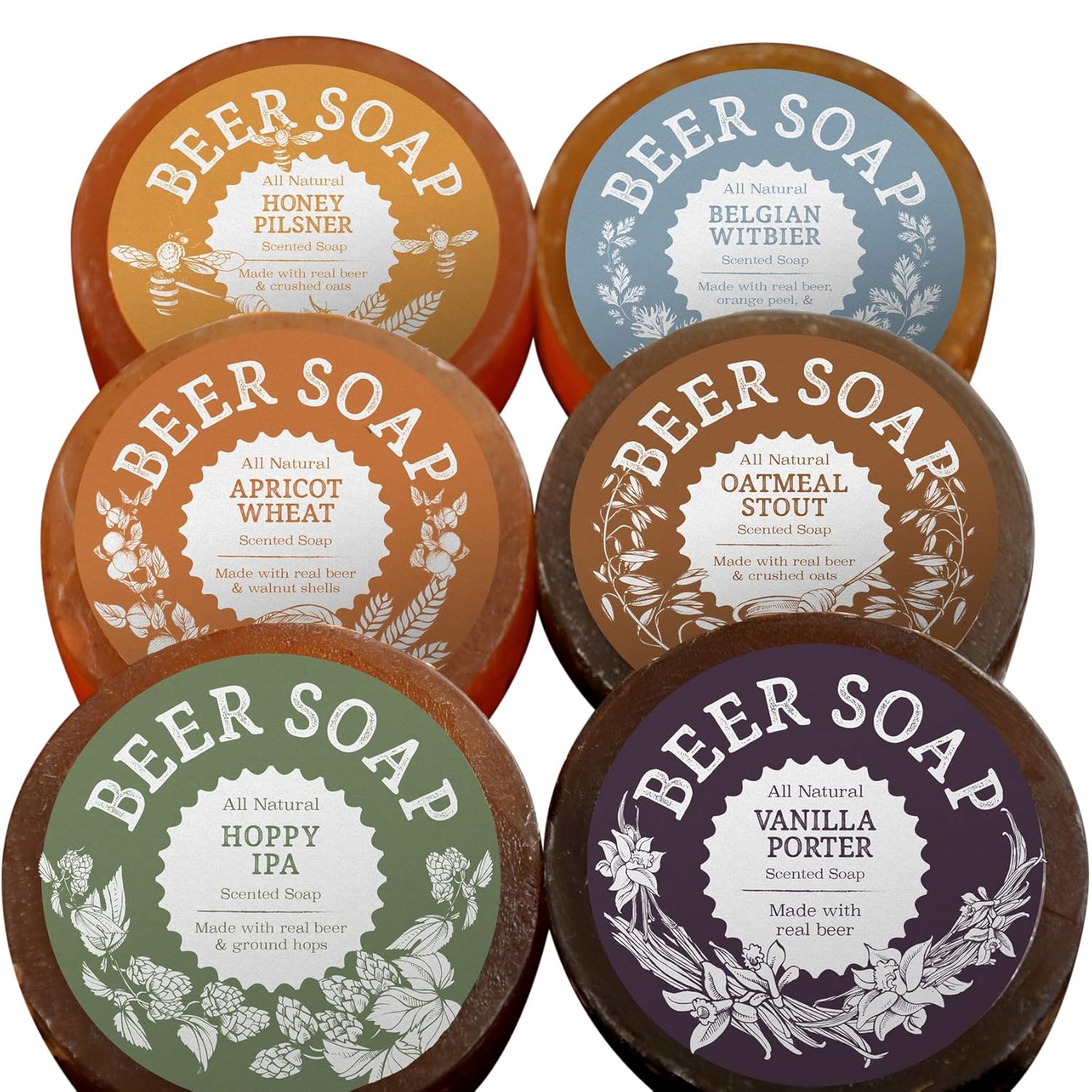 BEER SOAP 6PACK All Natural + Made in USA Actually