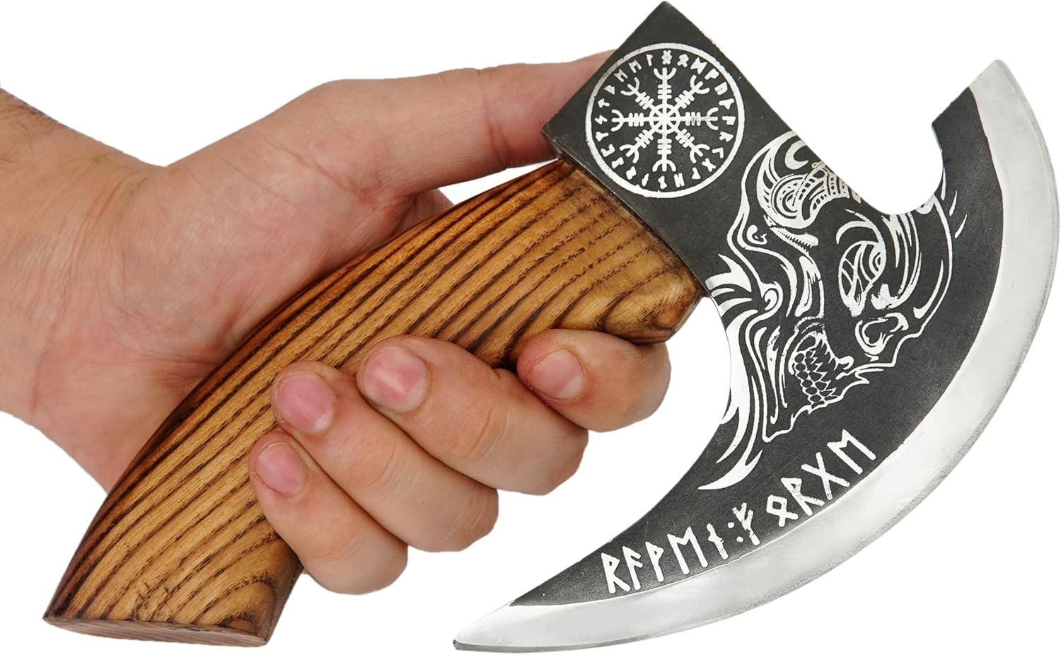 Handmade 8” Pizza Cutter, 6” Cutting Blade with Carbon Steel, Leather Sheath, Skull Design, Viking Style Pizza Cutter Axe Design. Multi-Purpose Cutter… (Dark Wood Handle) Handmade 8” Pizza Cutter, 6” Cutting Blade with Carbon Steel, Leather Sheath, Skull Design, Viking Style Pizza Cutter Axe Design. Multi-Purpose Cutter… (Dark Wood Handle)