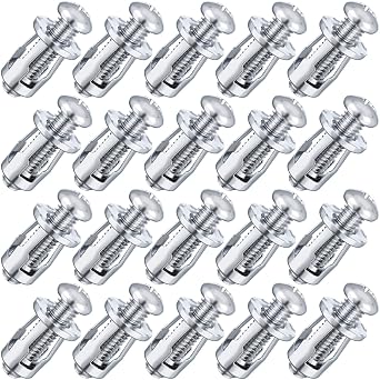 Pndeyo 20pcs Expansion Screw Petal Nut, M8 x 30mm Corrosion-Resistant Jack Nuts, Insert Nuts Metal Petal Nuts for Hollow Wall Iron Plastic Polywood Pressboard Hardboard- Silver