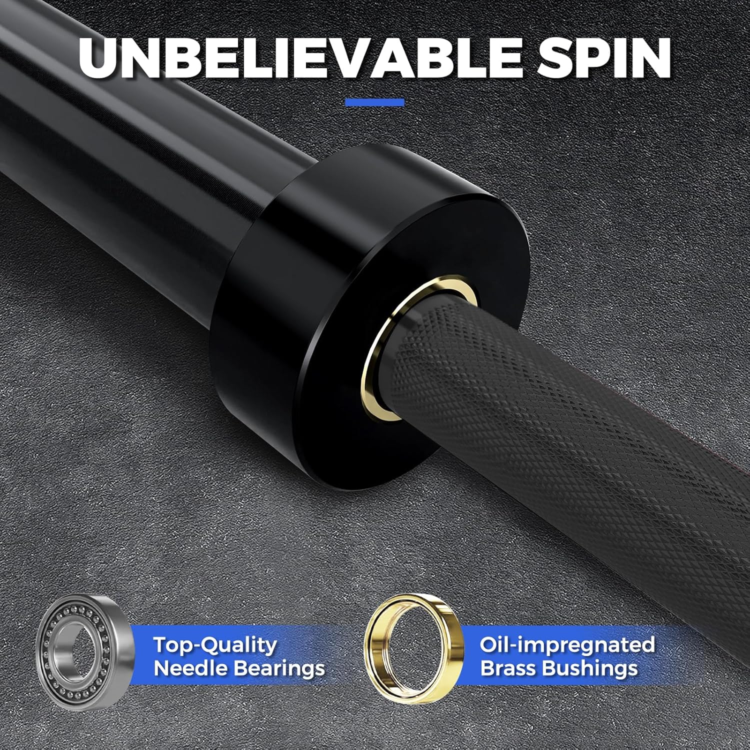 Olympic Barbell 7FT 45LB, 1500LB Capacity Weight Bar for Home Gym, 2-Inch Olympic Barbell for Weightlifting, Powerlifting, Squat, Deadlift and Bench Press