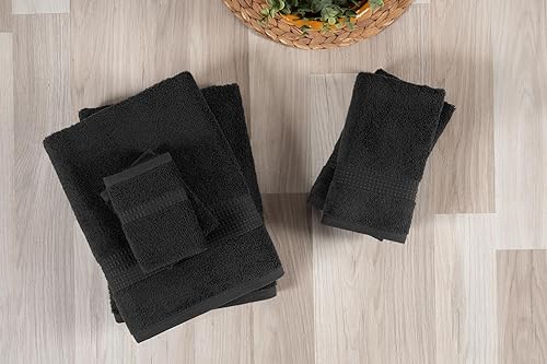 Vista 13 de Nine West Juego de toallas de 6 piezas, 100% algodón turco, secado rápido, altamente absorbente y cómodo, incluye 2 toallas de baño, 2 toallas