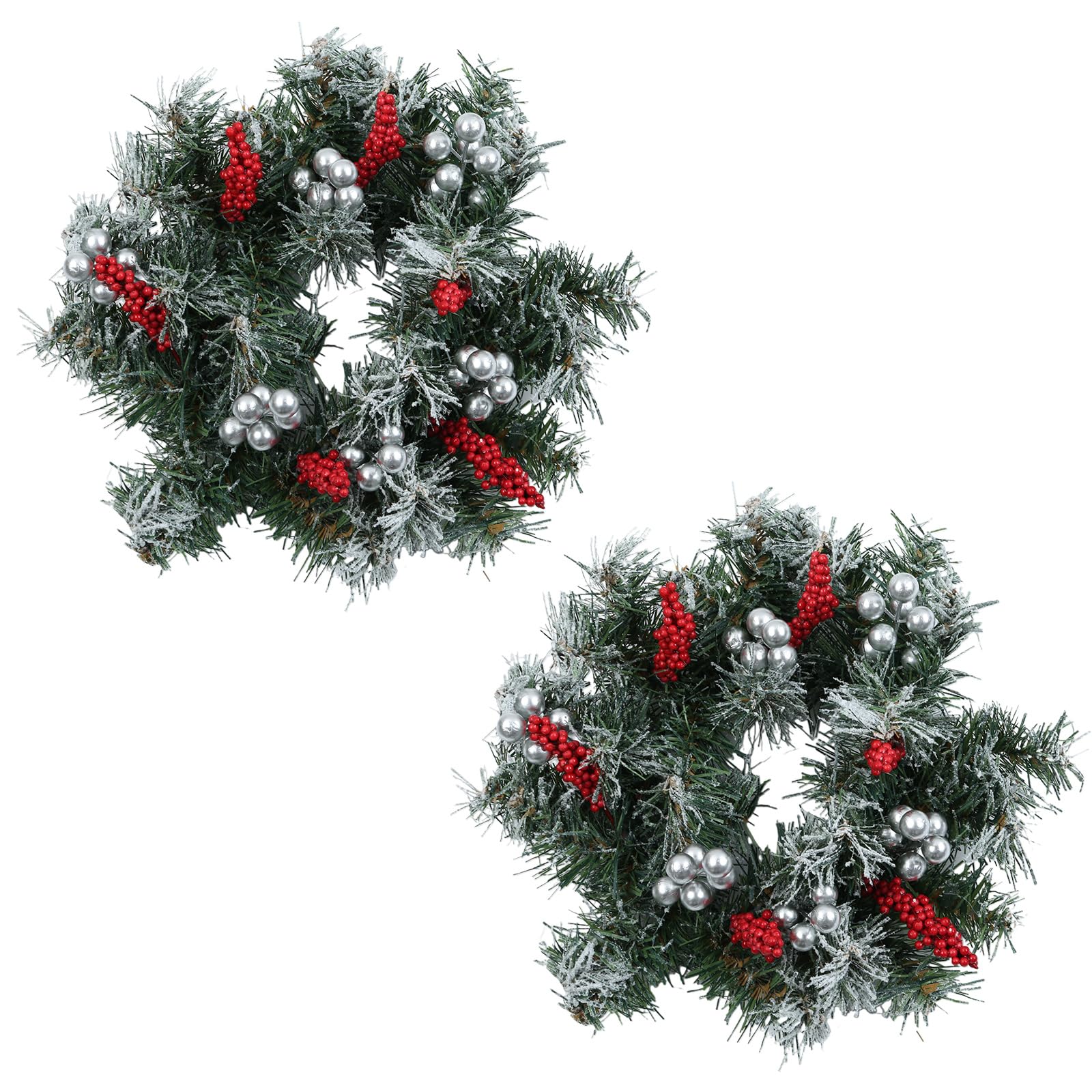 Jazuaiao 28cm Christmas Rings Artificial Berries Rings Small Wreaths for Cabinets Wedding Centerpiece Tabletop Home Candlestick Garlands Realistic