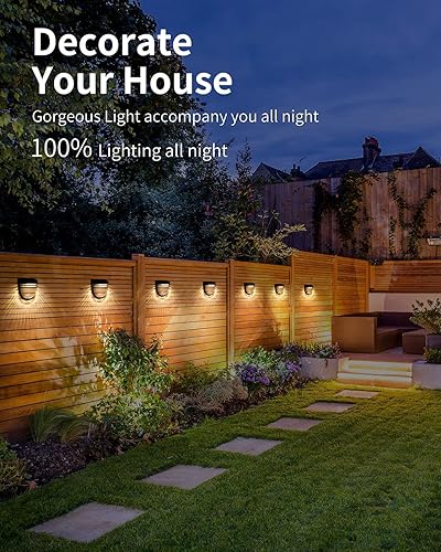 Miniatura 5 de Luces solares para vallas, luces solares para terraza al aire libre, luces solares para valla de jardín con 2 modos, luces solares de pared