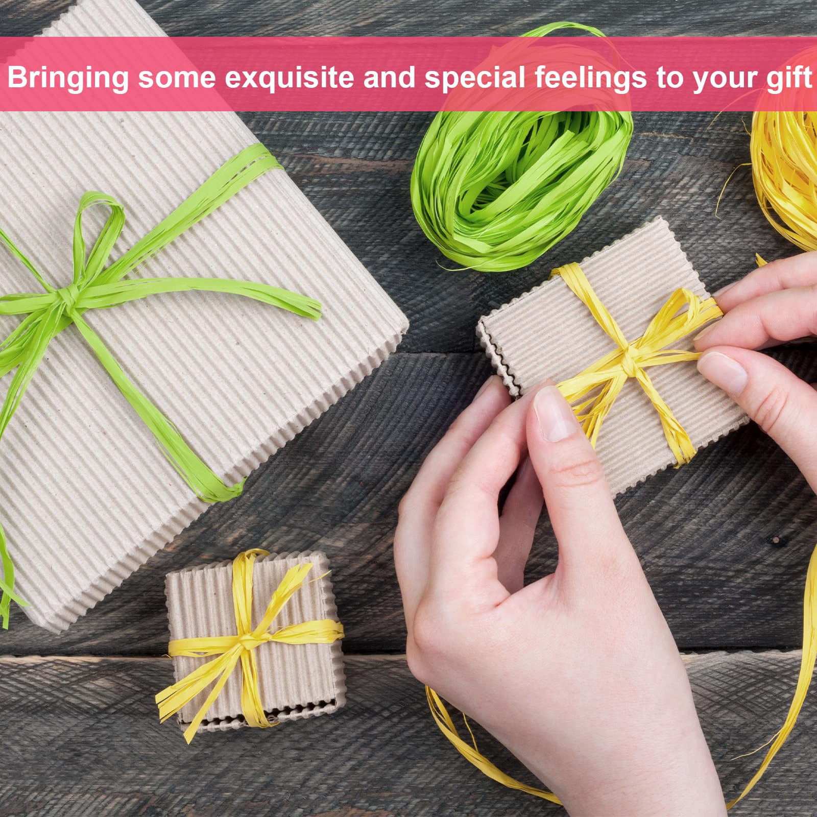 Nastro Di Carta Rafia JijAcraft - 200m, Verde Salvia, Per Regali, Decorazioni E Giardinaggio - Foto 4