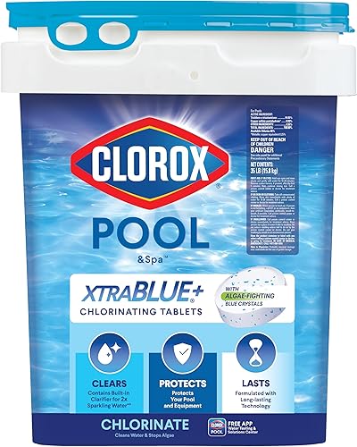 Miniatura 8 de Pastillas para cloración de larga duración Clorox Pool  Spa 23005CLX Xtra Blue de 3pulgadas y 5 libras