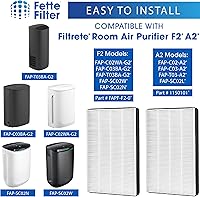Vista 7 de Fette Filter - 2 filtros HEPA de alta calidad compatibles con 3M F2 / A2 filtro purificador de aire para modelos # FAP-C02WA-G2, FAP-C03BA-G2