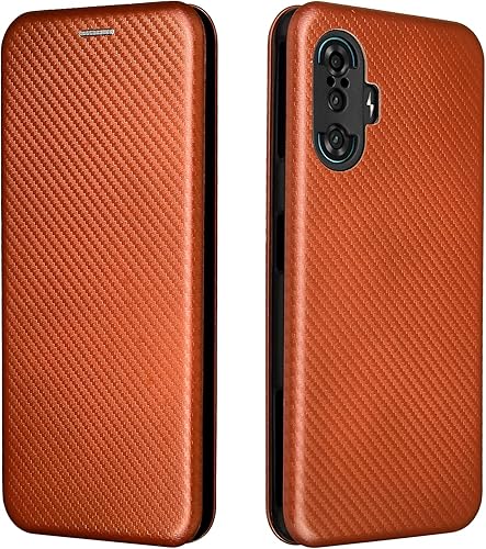 Funda compatible con Xiaomi Redmi K40 Gaming de fibra de carbono con tapa de protección completa, funda de fibra de carbono PU + TPU híbrida a