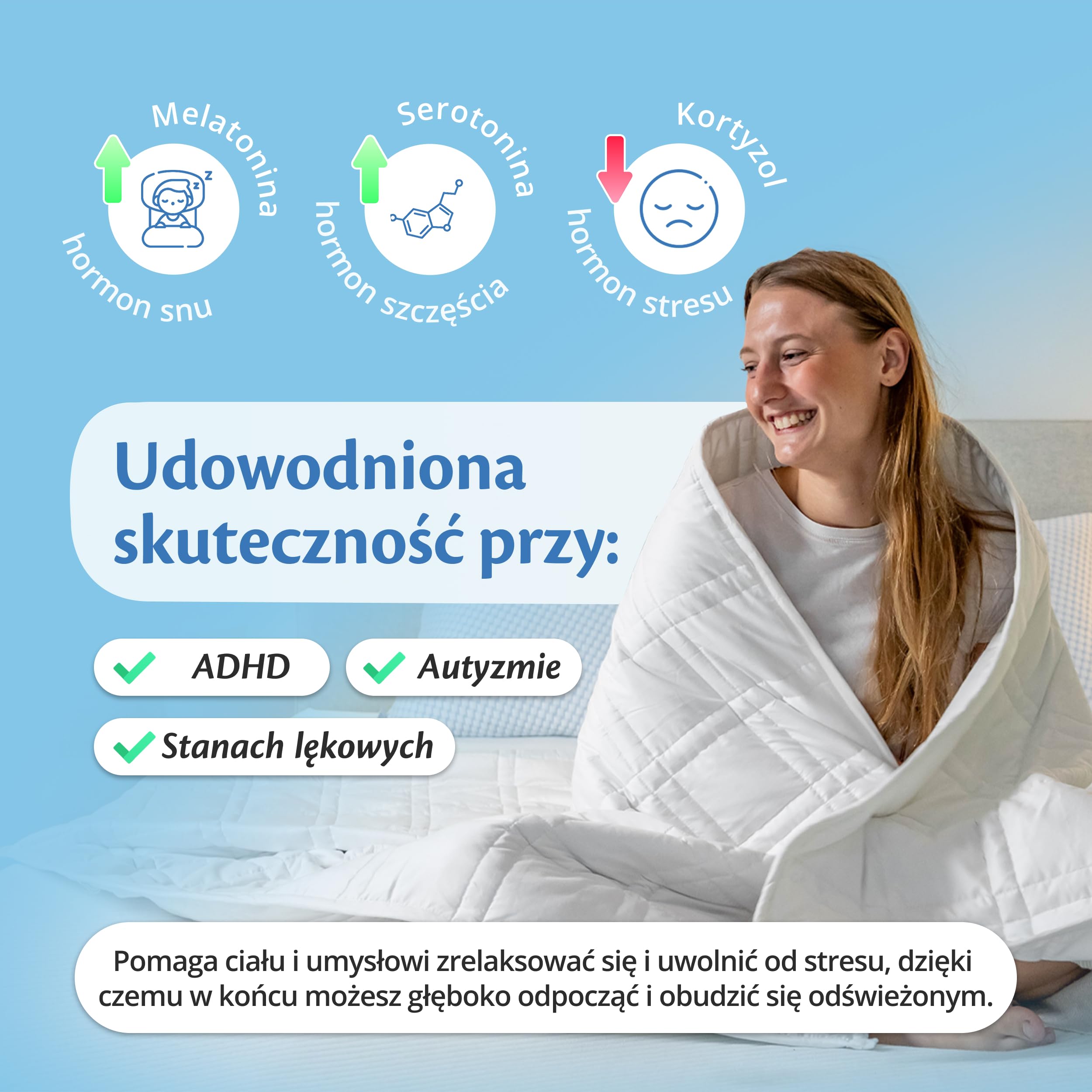Ella Kołdra Obciążeniowa dla Dorosłych 9kg 150x200 cm - Relaksujący i Uspokajający Koc Sensoryczny - 7 powłok, Hipoalergiczne Wypełnienie, Bawełniana Powłoka - Dla Dorosłego o Wadze 85-110kg