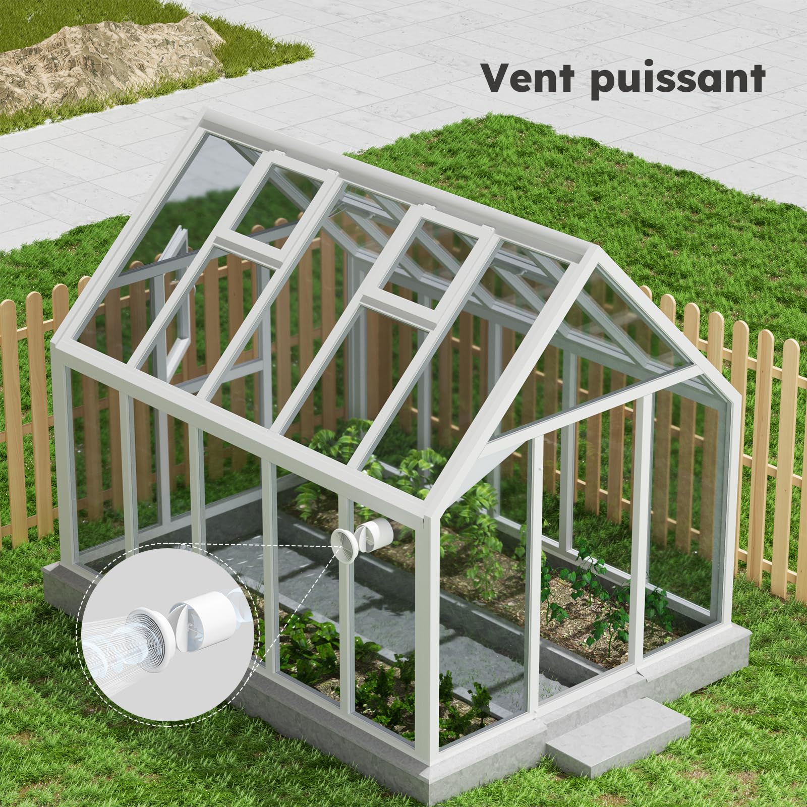 Ventilateur tubulaire 100 mm - Silencieux - 130 m³/h - Pour salle de bain, WC, cuisine, serre, tente, garage - Blanc - 100 mm - Avec prise de 1,5 m(4 inch)