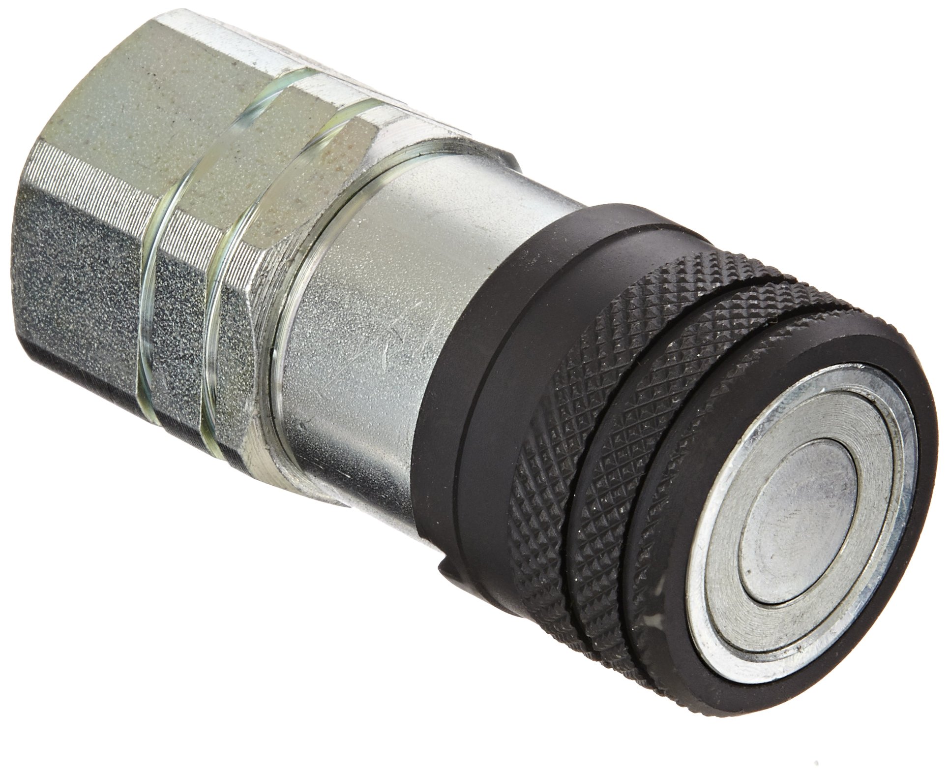 Eaton Hansen 12FFS75UN Steel Hydraulic Quick Coupler, Flat Face, Female, 3/4-16 UNF