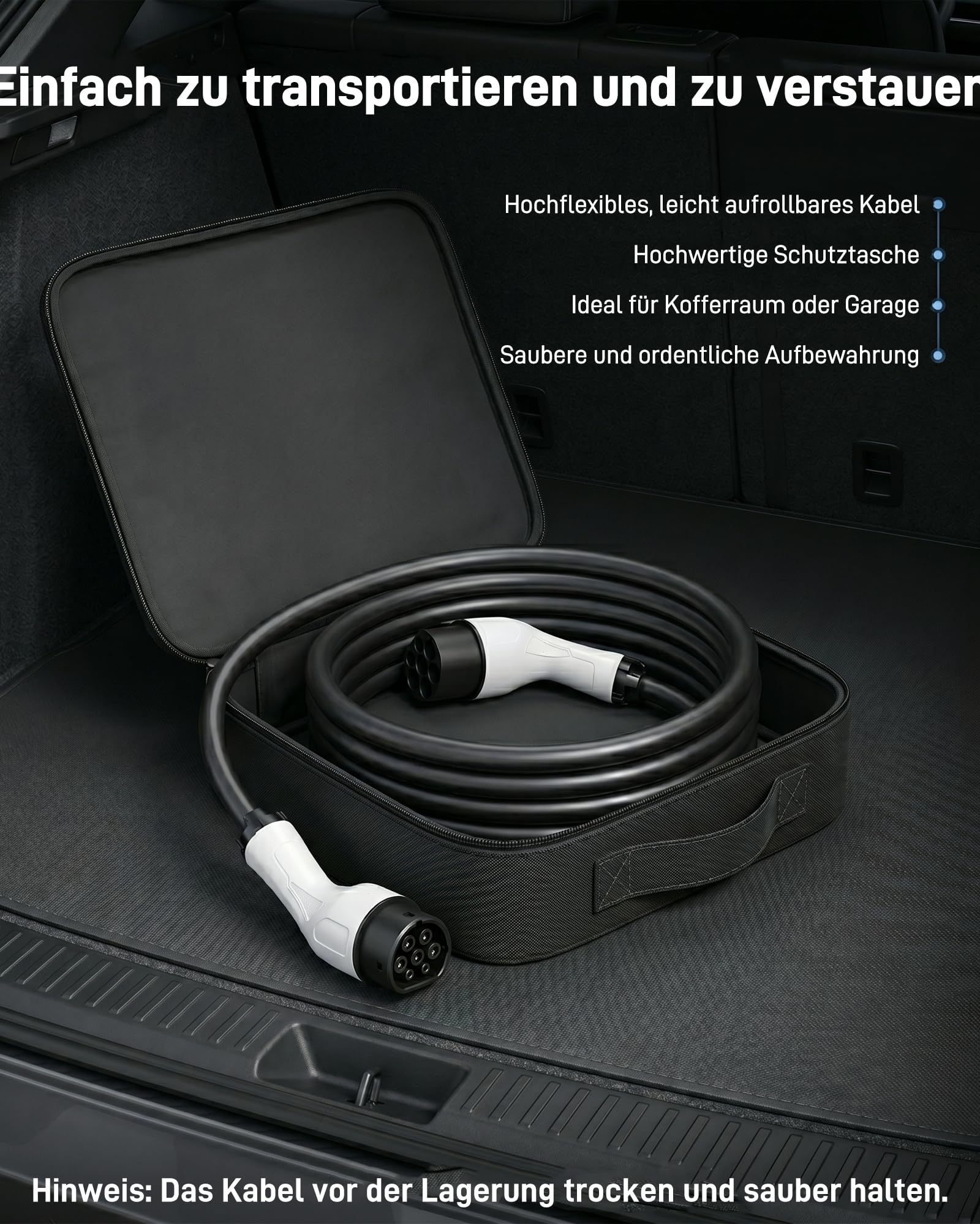 Typ 2 Verlängerungskabel (16 A, 11 kW, 5 m, 3-phasig) - Wallbox-Verlängerungskabel für EV-Ladegeräte, Wallboxen & Ladestationen, Kompatibel mit Elektroautos (EV) & Plug-in-Hybriden (PHEV)