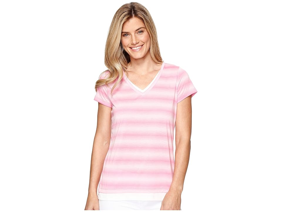 

Tribal Short Sleeve Fooler V-Neck Top (Light Freesia) Women's T Shirt