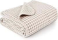 Konssy Waffle Baby Blanket - Soft Breathable Muslin Swaddle, Cozy Lightweight Nursery Throw for Newborns Toddlers Boys Girls Oat