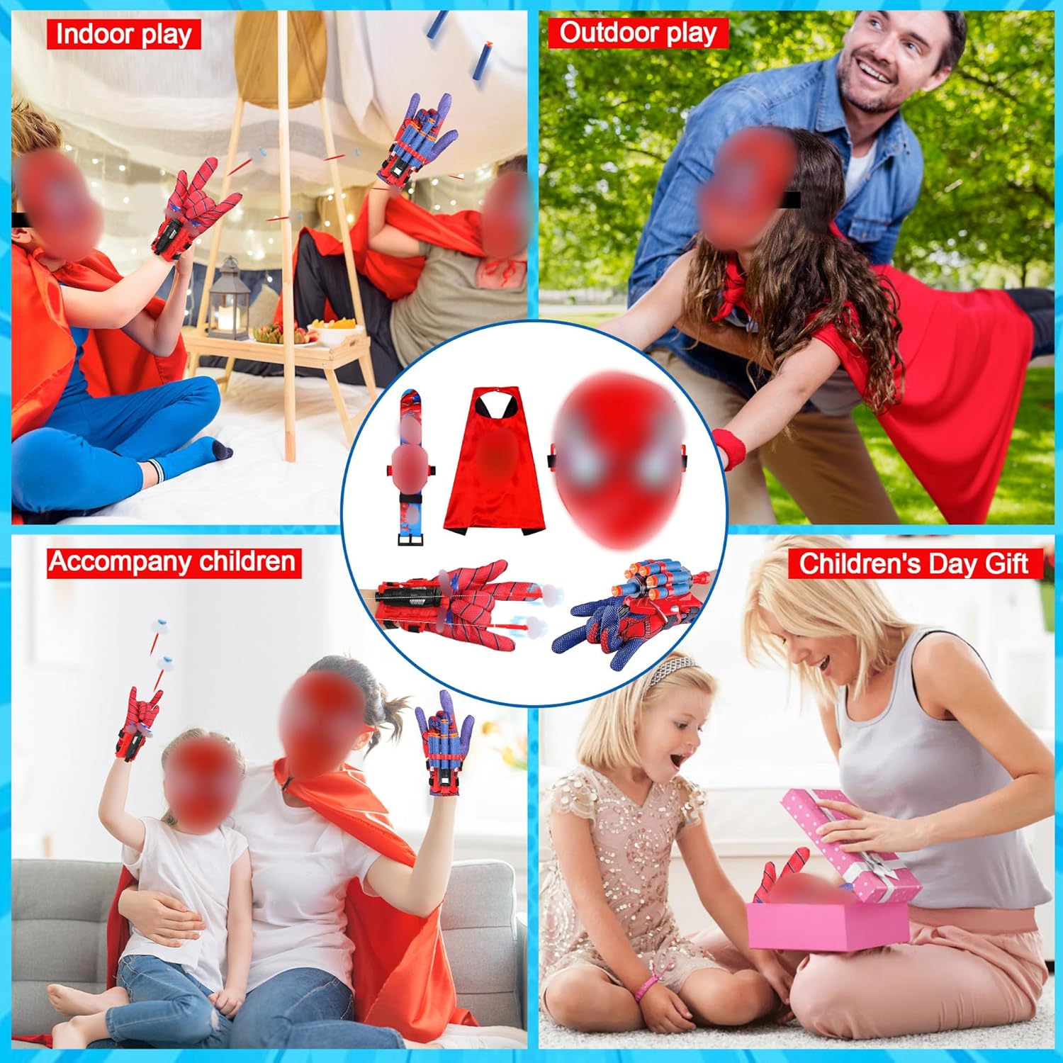 Spider Web Shooters Game for Kids - Kids Capes and LED Mask Set, Hero Web Slinger Toy Set, Costume Cosplay Christmas Birthday Party Gifts for Boys 4-6, 6-8, 3-12 - Image 4