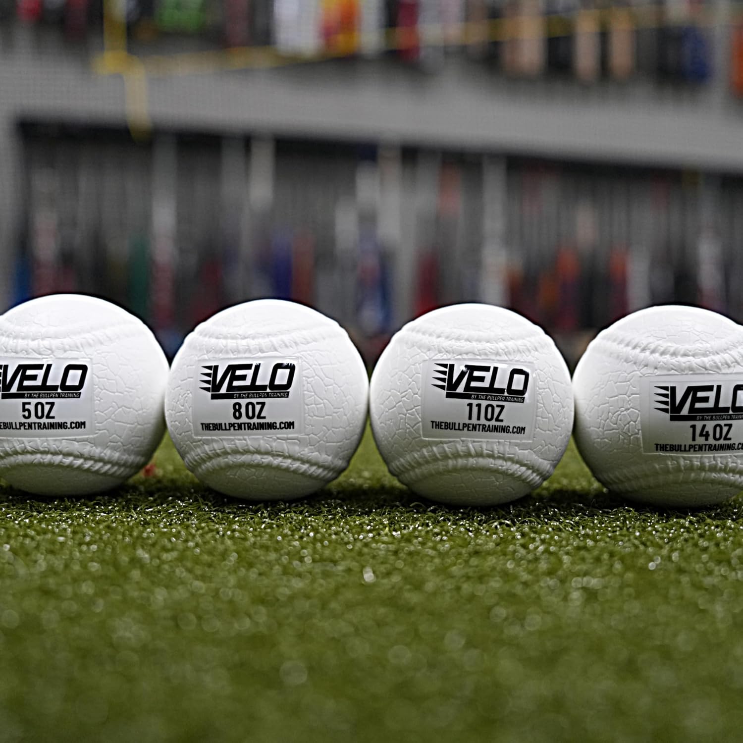VELOBall - Hitting Plyometric Baseballs (4 Balls) - Improve Swing Strength & Mechanics - Weighted Baseball Training & Batting Practice - 4 Balls Included: 5oz; 8oz; 11oz &14oz
