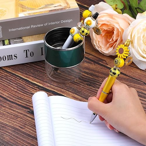 Miniatura 5 de WEWAYSMILE 18 bolígrafos con cuentas, bolígrafos para manualidades, kits de bolígrafos de cuentas surtidas, bolígrafos de plástico a granel con