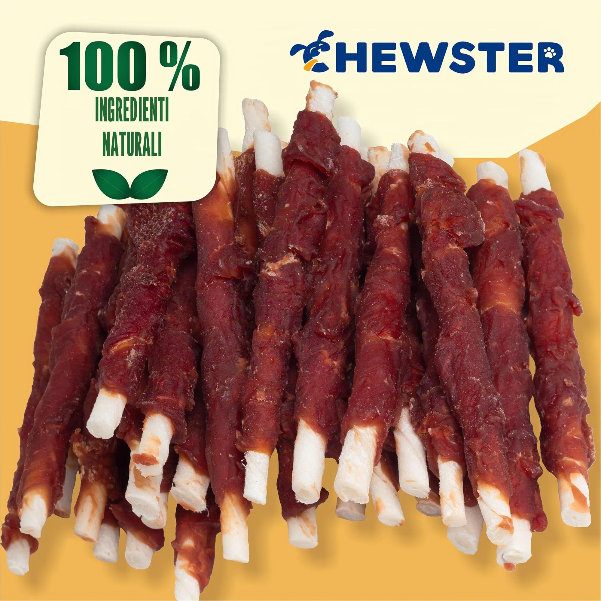 Bastoncini da masticare con Anatra - Snack per cani - Confezione da 85 pz. (800 g)