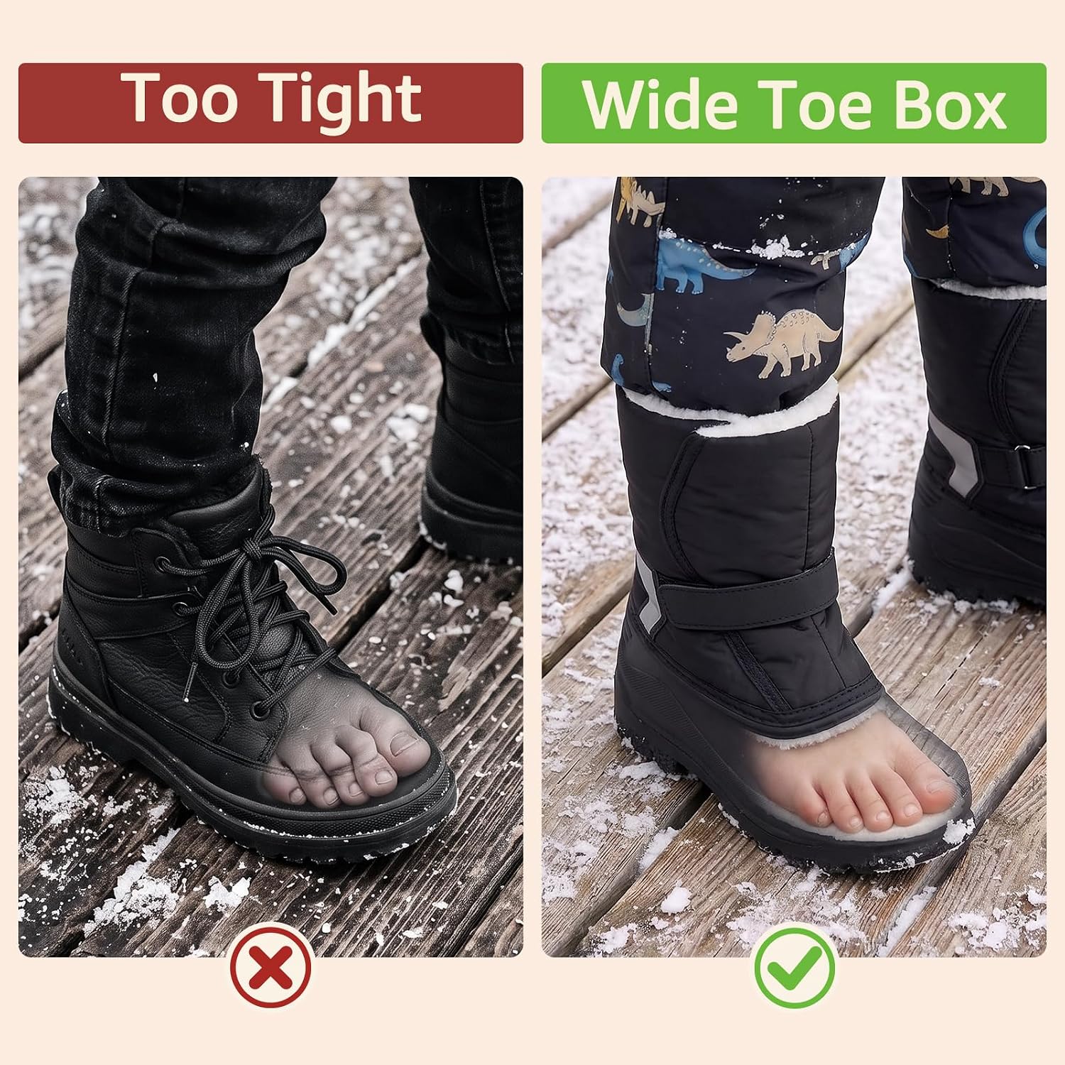 STQ KIDS Boys Girls Snow Boots Waterproof Winter Duck Boot