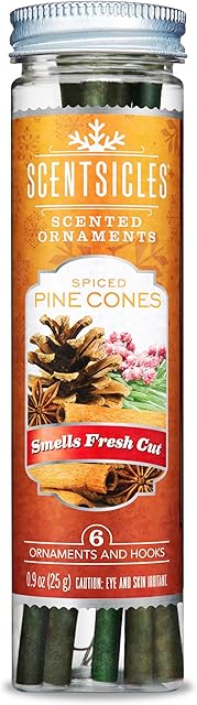 Scentsicles Tree Ornament Spiced Pine Cone Bottle (Pack of 6)