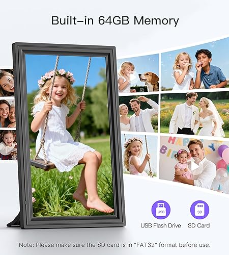 Miniatura 28 de Uhale - Marco de fotos digital de 10.1 pulgadas con tarjeta SD de almacenamiento de 32 GB, marcos de fotos electrónicos con pantalla táctil IPS HD