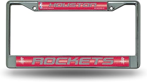 Vista 67 de NBA Bling Chrome License Plate Frame with Glitter Accent