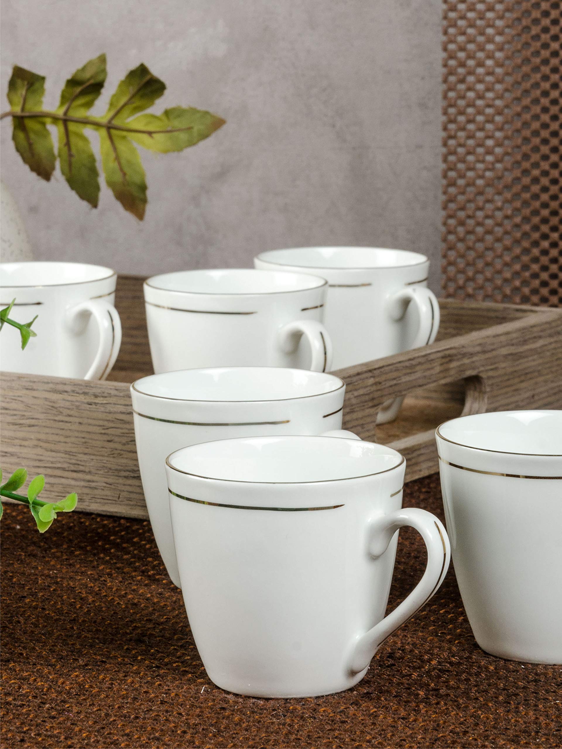 Buy SONAKI Bone China Tea Cups/Coffee Mugs - Set of 6, White