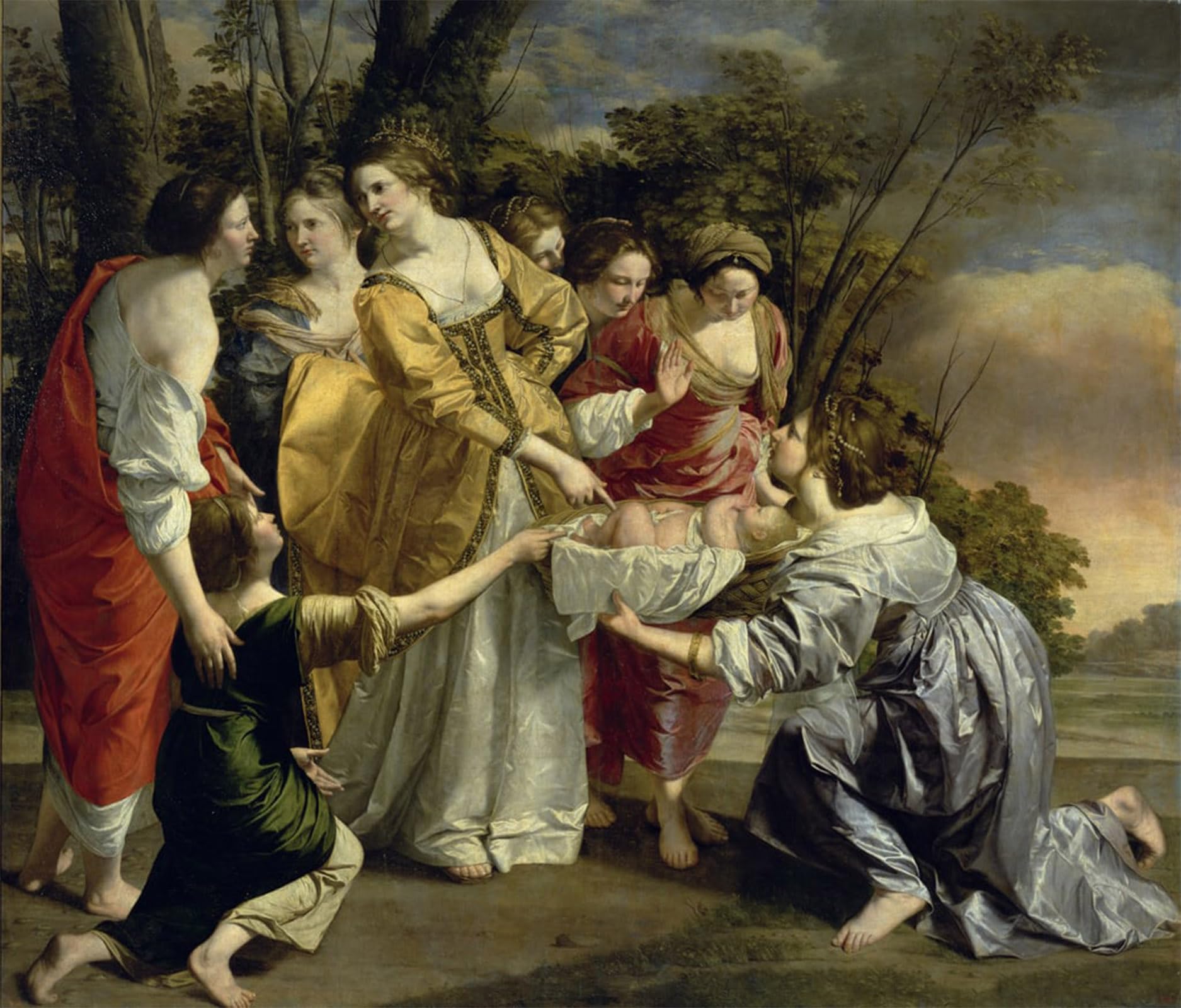 ARTXLXXBN Famous Painting Art Wall Decor Abstract Art Picture Moses by Orazio Gentileschi Animal Pictures for Home Decor 60x90cm
