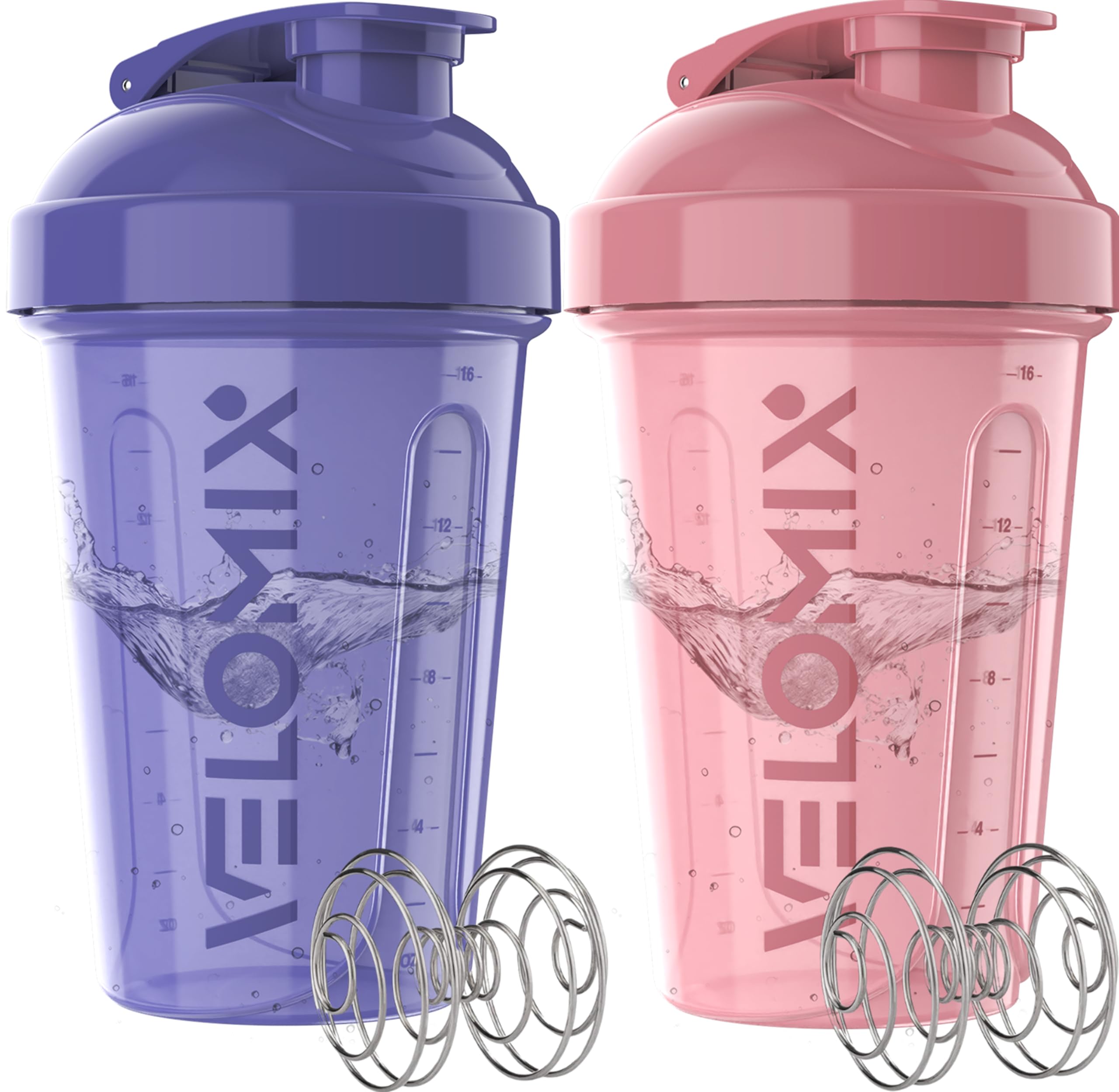 VELOMIX 2 Pack 20oz Protein Shaker Bottle for Protein Mixes, Clear Prime — Amazon image 18