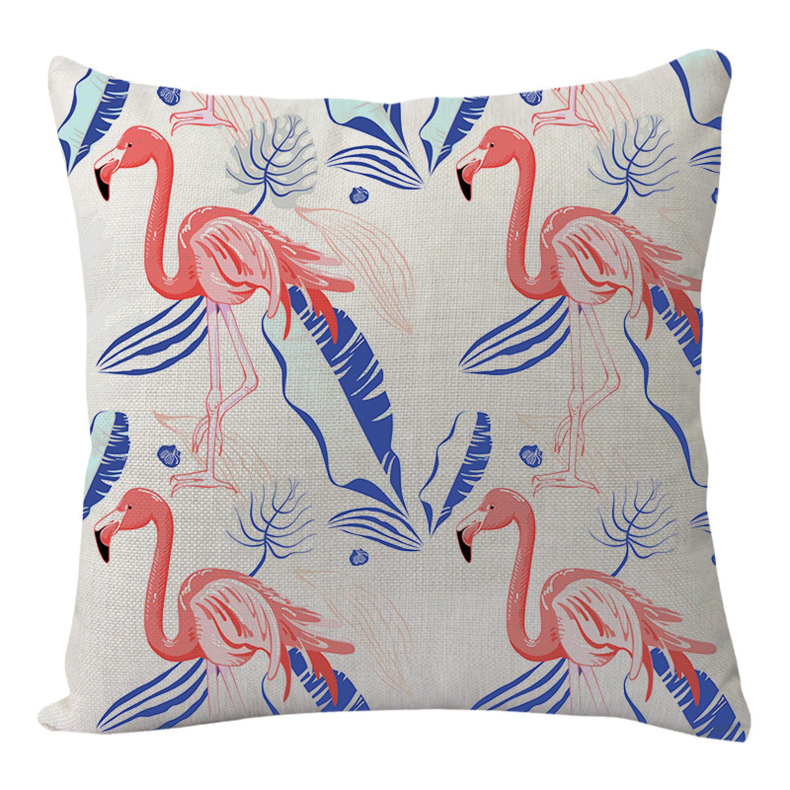 Wazylphin Cushion Covers Sky Blue Flamingo Pillow Cases Cotton and Linen Cushions with Covers Included Zipper Sofa Cushions Soft Pillowcase Living Room Pillow Cover Bedroom 50x50 Cushion Cover 1 Pack