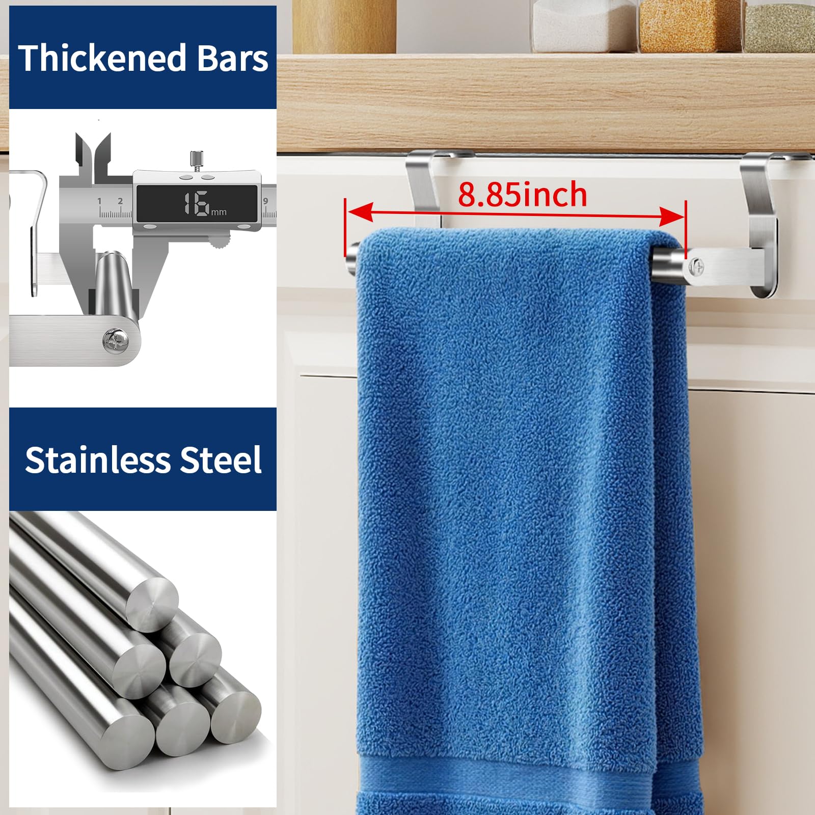 Over Cabinet Towel Holder - Kitchen Towel Rack -4 Over Cabinet Towel Holder - Kitchen Towel Rack -4